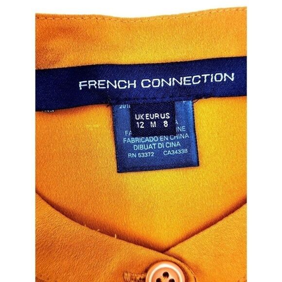 Classic Crepe Light Polly Blouse Top by French Connection - Golden Oak Size 8 - Picture 6 of 7